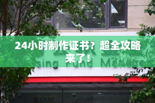 大田24小时制作证书？超全攻略来了！